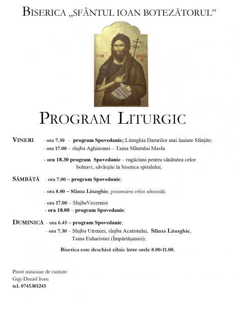 Program Liturgic din perioada Postului Mare