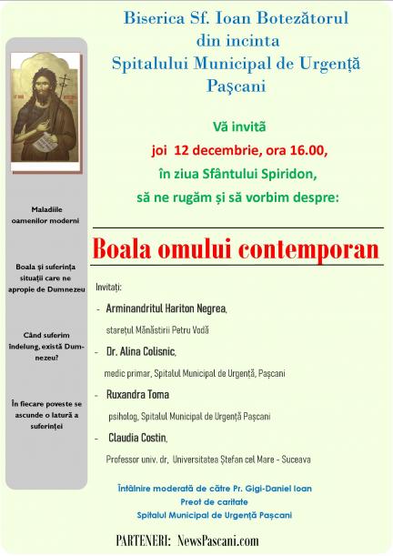 Conferință ”Boala omului contemporan” - Biserica Sf. Ioan Botezătorul